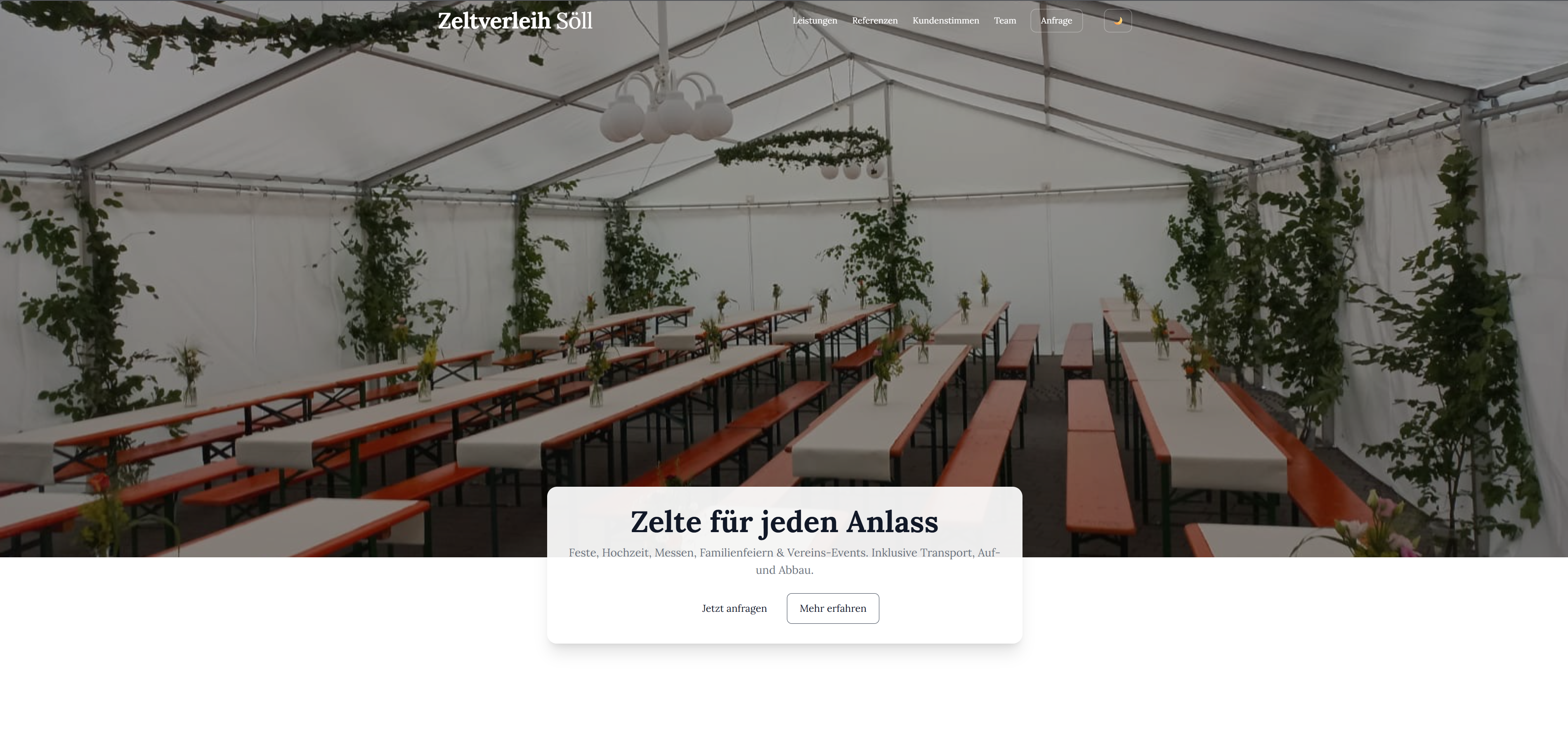 Website Zeltverleih Söll